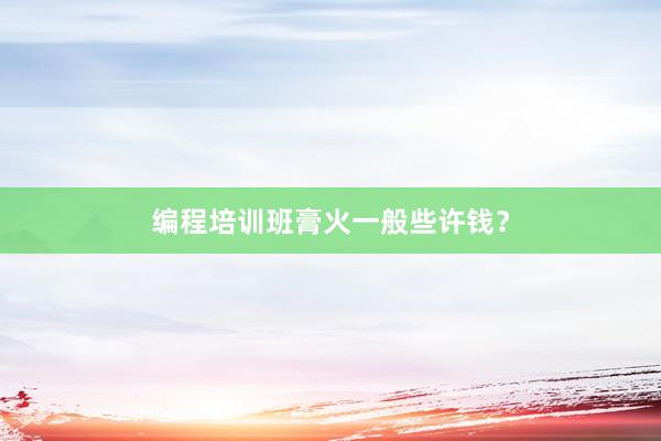 编程培训班膏火一般些许钱?